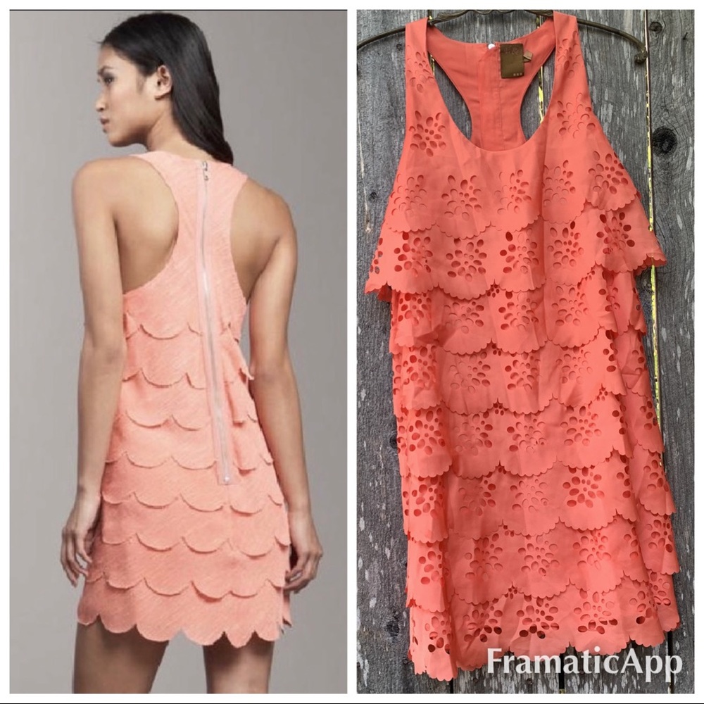 .new Ali Ro coral scallop laser cut dress bxdd